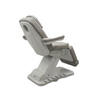 Lit de massage électrique de luxe en acier inoxydable, pliable, réglable, à trois moteurs, pour salon, beige, brun clair