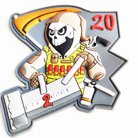 Étiquette en silicone gaufrée 3d pour vêtements, patch en caoutchouc et pvc, design personnalisé, 2 pièces