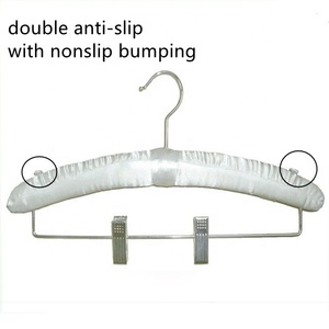Cintres rembourrés 10 pièces cintres rembourrés en Satin rembourrés antidérapants avec clips cintres de chandail doux pour chemise chemisier <span class=keywords><strong>robe</strong></span> - Product Image 3