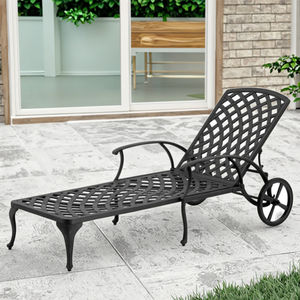 Yoho nouveau banc de patio en fonte d'aluminium de loisirs chaise de parc extérieure au design moderne pour mobilier public d'hôtel - Product Image 2