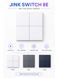 Interruptor de pared inteligente JINK Switch 8E Matter over Thread de 4 botones, 16A 2000W, panel de PVC, blanco, gris, negro - Product Image 3