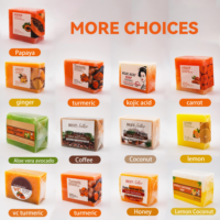 Savon Solide Naturel au Curcuma, à la Noix de Coco et au Citron, à l'Acide Kojique, Blanchissant, Éclaircissant, Anti-Acné, pour Tous Types de Peau, Fait Main, OEM ODM FDOB