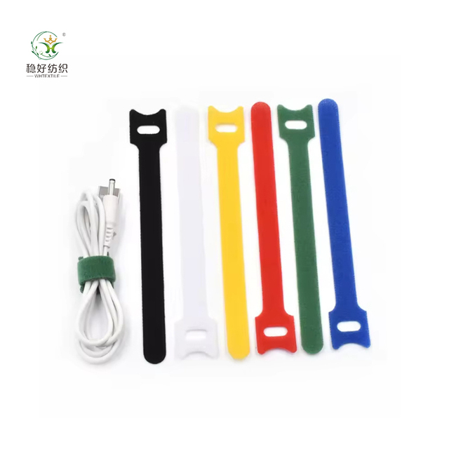 Custom Reusable Double Sided Nylon Cable Ties with Elastic Eco-Friendly Waterproof  Pattern Back to Back Hook and Loop Cable Tie