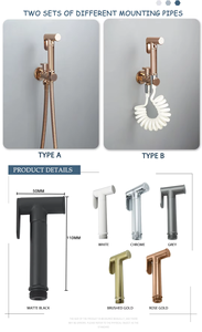 Weihao Ensemble de pulvérisateur de toilette écologique pour bidet Finition chromée <span class=keywords><strong>Kit</strong></span> de douche à main avec montage mural pour l'auto-nettoyage - Product Image 5