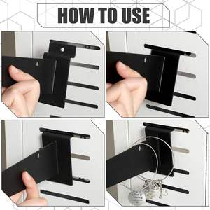 小売ディスプレイラックのメーカーガラス棚サポートスラットウォールパネルフィット金属スラットウォールシェルフブラケット - Product Image 2