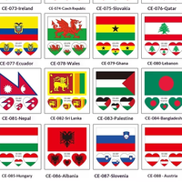 Autocollants de tatouage temporaire à motif de drapeau pour les jeux et les rassemblements festifs