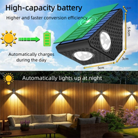 Lampu Dinding Dekoratif Tenaga Surya 3 LED Photocell untuk Pagar, Jalan, dan Teras