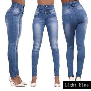 New Arrival Wholesale Woman Long Denim Pencil Pants <strong>Women</strong> Stretch Skinny High Waist Denim <strong>Jeans</strong> - Product Image 2