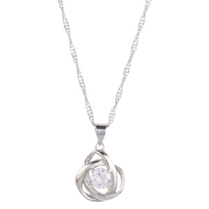 Collana con Ciondolo a Nodo Rotondo con Zirconia Cubica - Product Image 3