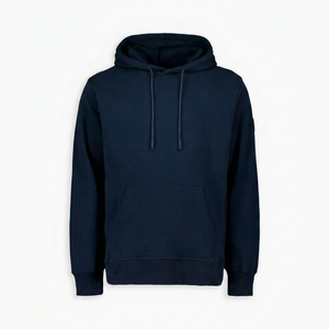 Sudadera con Capucha Unisex Azul Marino, Corte Regular, Diseño Deportivo con Bolsillos, Tejido de Poliéster/Algodón de Secado Rápido, para Otoño - Product Image 1