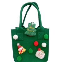 Sac fourre-tout personnalisé en feutre de Noël, sac à main réutilisable en feutre polyester pour bonbons et cadeaux pour enfants, idéal pour la fête de Noël et les fêtes de fin d'année