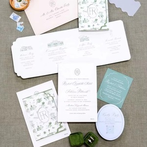 Invitations de mariage de luxe personnalisées, dorées à chaud, avec enveloppes et RSVP - Product Image 2