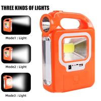 Lampe de travail solaire portable étanche rechargeable en ABS pour extérieur, lampe torche d'urgence, lampes de camping solaires pour l'extérieur
