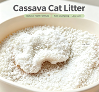 Litière pour chat en manioc naturelle et écologique, biodégradable, à agglomération rapide, faible teneur en poussière, emballage personnalisé OEM, vente en gros pour les distributeurs d'articles pour animaux de compagnie