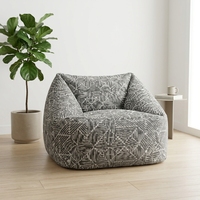 Sillón Puff Triangular de Olefin, Sofá Perezoso Caterpillar con Funda Extraíble, Sofá de Suelo para Ocio en Interiores