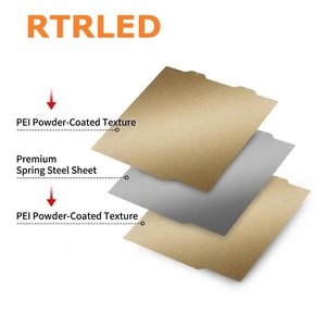 Placa de Construcción de Doble Cara con Recubrimiento de Polvo <span class=keywords><strong>PEI</strong></span> Texturizado para Impresora 3D Bambu Lab H2D/H2S, Lámina de Acero Flexible Dorada y Negra - Product Image 4