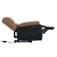 Canapé de cinéma simple doux PU et tissu Patchwork fauteuil de canapé inclinable électrique