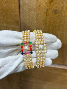 Jaipur Handmade Brass Imitation Pearl Charm <b>Bracelets</b> Cute Indian Fashion Jewelry for Women OEM Supplier - Product Image 5