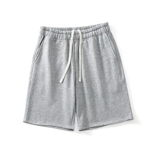 Short de sport pour hommes et femmes décontracté été cinq-pantalon cordon mi solide style de rue américain 340g poids lourd respirant - Product Image 1
