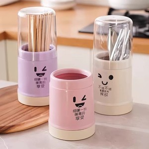 Support à baguettes en plastique avec couvercle, anti-poussière, motif dessin animé mignon, boîte de <span class=keywords><strong>rangement</strong></span> multifonction pour couverts de cuisine avec panier de drainage - Product Image 1