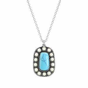 Collana con Ciondolo Color Turchese, Design in Stile Vintage per Donne - Product Image 1