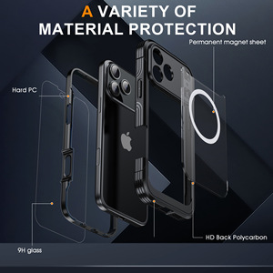 Fournisseur Vérifié – <span class=keywords><strong>Coque</strong></span> de Téléphone Magnétique Anti-chute <span class=keywords><strong>Transparente</strong></span> Triple Protection de Haute Qualité avec Anneau Magnétique pour Presse à Chaud - Product Image 3