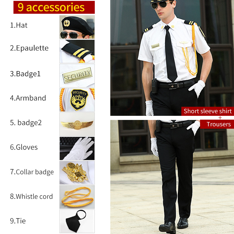 Camisa de manga corta Traje + gorro + charreteras 2 + 8