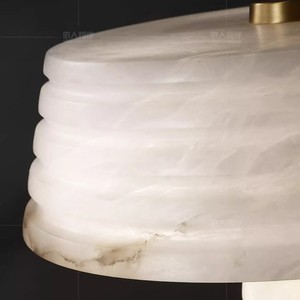 Lampe de table en marbre espagnol de style nordique, lumière LED, moderne, minimaliste, lampe de chevet pour chambre à coucher - Product Image 2