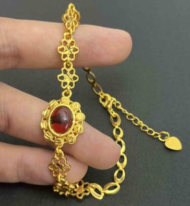 Đầy Màu sắc Dubai Bridal 18K 24K vàng mạ <span class=keywords><strong>Ruby</strong></span> nhựa Zircon cưới Vòng Cổ Vòng đeo tay và bông tai trang sức <span class=keywords><strong>Set</strong></span> cho phụ nữ - Product Image 5