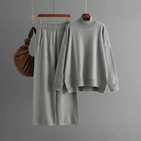 Ensemble tricoté deux pièces décontracté haut de gamme pour femme, pull à manches longues et pantalon amincissant taille haute, style Lolita, collection automne-hiver