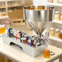 Machine de remplissage semi-automatique de liquides 3-200 ml pour bouteilles d'eau minérale avec remplisseur à piston et trémie de 30 L