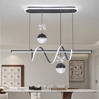 Lampu Gantung LED Aluminium Modern 90cm 96W 3CCT 165-265V  Kecerahan Tinggi Garansi 2 Tahun untuk Dapur Ruang Makan