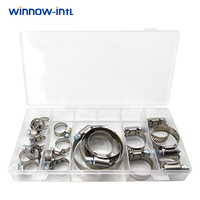 Kit de colliers de serrage à vis sans fin de type américain avec tailles assorties pour l'automobile, la plomberie et l'entretien