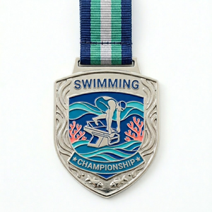 Medalla de Natación 3D Barata Personalizada de Metal, Medalla de Natación Antigua de Oro, Plata y Bronce <span class=keywords><strong>con</strong></span> Esmalte, Premio Deportivo, Proveedor de Medallas de Natación <span class=keywords><strong>con</strong></span> Cinta - Product Image 2