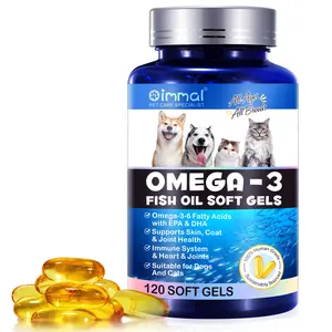 All'ingrosso integratori per la salute del cuore cura degli animali domestici Alaska olio di salmone Softgel 120 Omega 3 capsule di olio di pesce gel morbido per cani e gatti