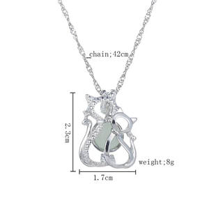 Usine En Gros Lueur Dans Le Noir Perle Lumineuse <span class=keywords><strong>Chat</strong></span> Pendentif Veilleuses <span class=keywords><strong>Collier</strong></span> <span class=keywords><strong>pour</strong></span> Femmes - Product Image 1
