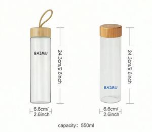 High Quality Leakproof Food Grade Borosilicate Glass <b>Bottle</b> Reusable Portable for Sports Fitness Camping and Outdoor Activities - Product Image 6