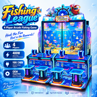 Machine de jeu d'arcade de pêche à monnayeur pour 4 joueurs, jeu de pêche électronique commercial pour centre de divertissement intérieur