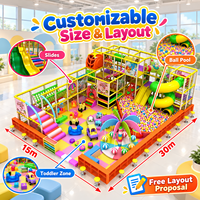 Centre de jeux pour enfants, équipement de jeux souples, équipement de terrain de jeux intérieur pour enfants avec toboggans et piscines à balles pour centres commerciaux