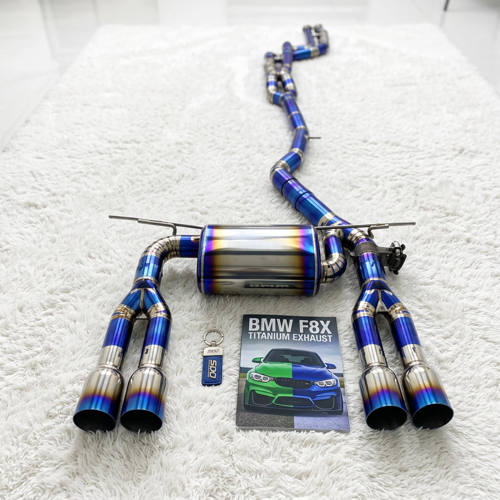 VantaFlow Ultra Lightweight Burnt Blue Titanium Catback Exhaust for BMW M3 M4 F80 F82 F83 3.0T 2014-2019 Performance Valve Muffler