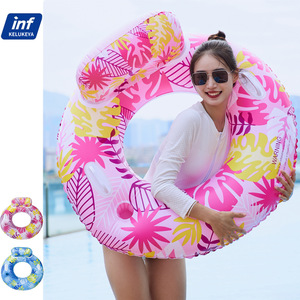 Extra Large Thick Leaf Pattern Inflatable Swimming Ring With <b>Backrest</b> For Adults Pool Water Park Use PVC Material - Product Image 5