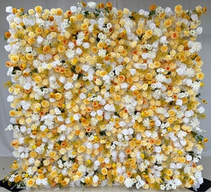 8ft x 8ft Roll Up rosa polveroso pannello <span class=keywords><strong>da</strong></span> parete in seta artificiale fiore estivo tappetino <span class=keywords><strong>da</strong></span> parete per eventi di nozze - Product Image 6