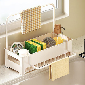 Nuovo Organizzatore per Lavello da <span class=keywords><strong>Cucina</strong></span>, <span class=keywords><strong>Porta</strong></span> Spugne 2 in 1 con Supporto per Asciugamani - Product Image 3
