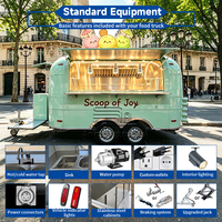 Remorque de restauration mobile personnalisée pour gaufres, desserts et glaces, camion de cuisine chinois avec équipement de cuisine complet