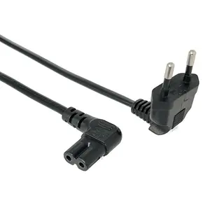 90 Degree CEE 7/16 to 90 Degree Right Angled L-Shaped Figure 8 Power Cable For TV Power Cord Replacement LED TVs