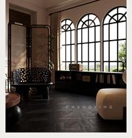 Carreaux de porcelaine pleine masse effet bois noir mat 600x1200 pour intérieur, décoratifs, pour balcon, cour, restaurant, magasin