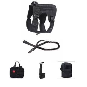 Arnés táctico <span class=keywords><strong>para</strong></span> perros, conjunto de correa, sin tirones, resistente, duradero, de nailon, <span class=keywords><strong>para</strong></span> mascotas, <span class=keywords><strong>chaleco</strong></span> ajustable <span class=keywords><strong>para</strong></span> perros grandes y medianos con bolsa - Product Image 4