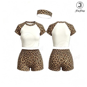 Conjuntos de Shorts para Mujer 2026, Estampado de Leopardo/Guepardo, Logotipo Personalizado, Camisetas de Algodón de Alta Calidad, Ropa, Conjuntos de Shorts para Mujer - Product Image 1