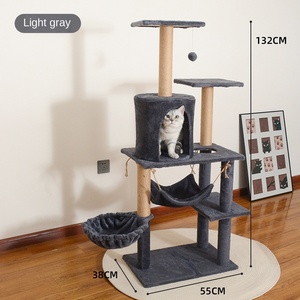 Fabrieksgroothandel houten kattenboom met klimrek, nest en duurzaam springplatform - Product Image 5