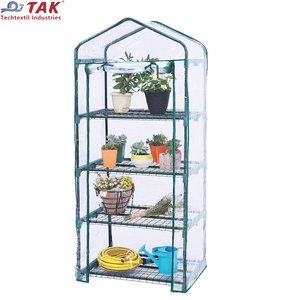 Estantes <span class=keywords><strong>de</strong></span> jardinería portátiles resistentes TAK <span class=keywords><strong>con</strong></span> cubierta <span class=keywords><strong>de</strong></span> <span class=keywords><strong>PVC</strong></span>, uso <span class=keywords><strong>de</strong></span> casa verde pequeña en jardín interior, miniinvernadero <span class=keywords><strong>de</strong></span> 4 niveles - Product Image 1